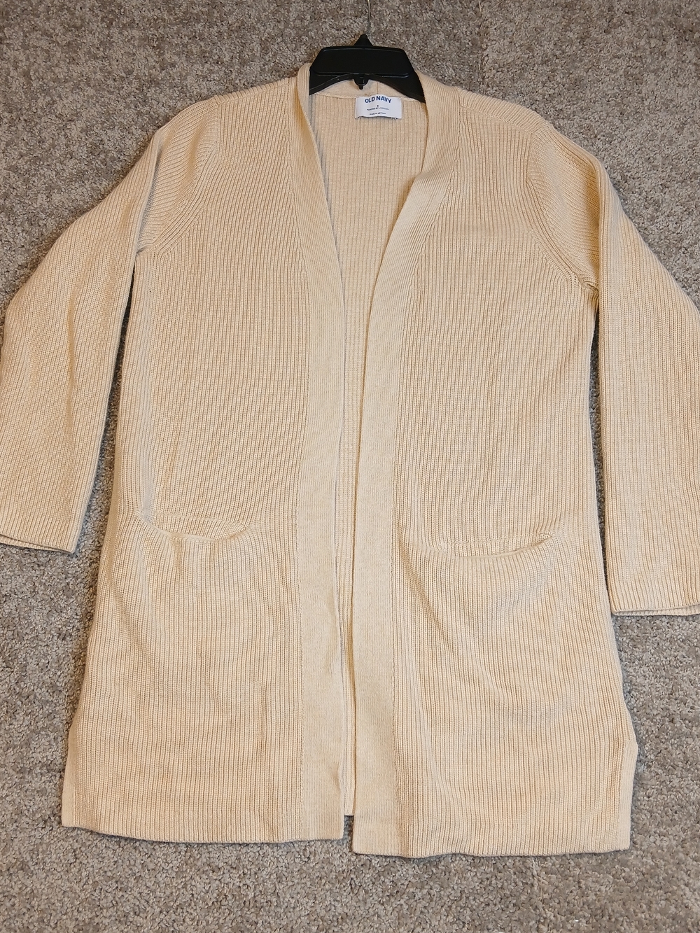 Old Navy Open-Front Long Sleeve Ribbed Knit Cardigan for Women - Tan - Small‎